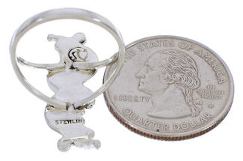 Turquoise Needlepoint And Authentic Silver Ring Size 5-1/2 YX34082